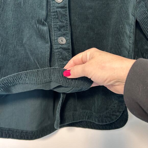 Matty M Women's Shacket Corduroy Button-Up Pockets Dark Hunter Green Size Small - Picture 6 of 10
